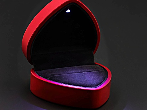 Red Heart Shape Ring Box with LED Light