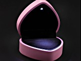 Pink Heart Shape Ring Box with LED Light