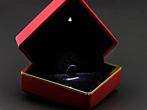Red Gemstone Shaped pendant & Earrings Gift Box with LED