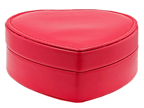 Red Faux Leather Heart Shaped Jewelry Box