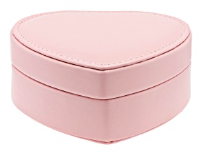 Pink Faux Leather Heart Shaped Jewelry Box