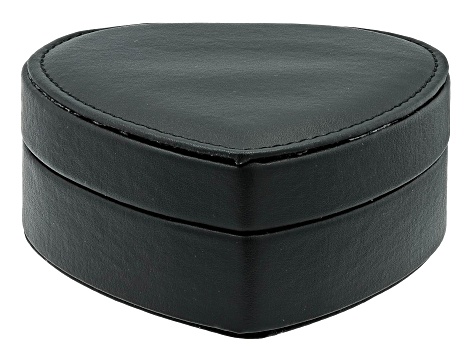 Black Faux Leather Heart Shaped Jewelry Box