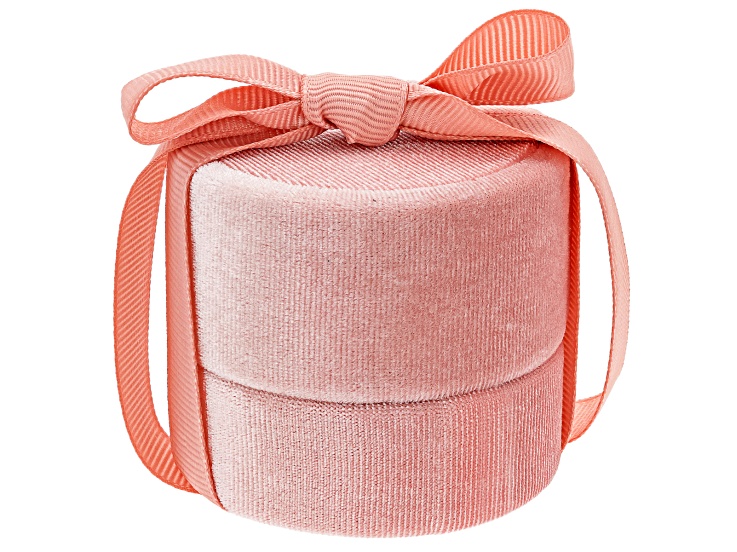 Pink Velvet Round Jewelry Gift Box with Ribbon - ACC147B | JTV