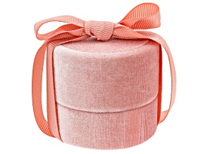Pink Velvet Round Jewelry Gift Box with Ribbon