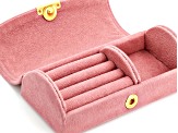 Pink Velvet Travel Size Jewelry Case