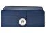 Blue Double Layer Jewelry Box with Silver Tone Crystal Buckle
