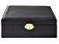 Black Faux Leather Lockable Jewelry Box with Removable Stacking Interior Layer