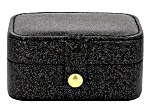 Black Compact Sparkle Jewelry Box with Fabric Interior and