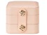 Pink 3 Layer Jewelry Box with Rose Snap Closure Approximately 3.75x3.75x3.15"