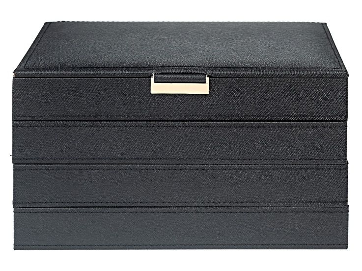 Black Stackable 4 Layer Display Tray Jewelry Box - ACC156B | JTV
