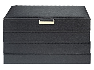 Black Stackable 4 Layer Display Tray Jewelry Box