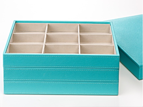 Turquoise Stackable 4 Layer Display Tray Jewelry Box - ACC156C | JTV