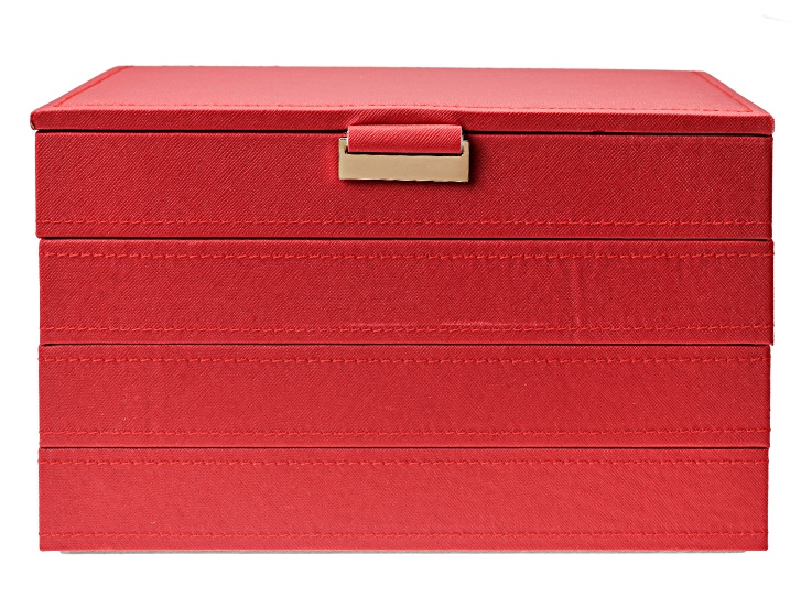 Red Stackable 4 Layer Display Tray Jewelry Box - ACC156D | JTV