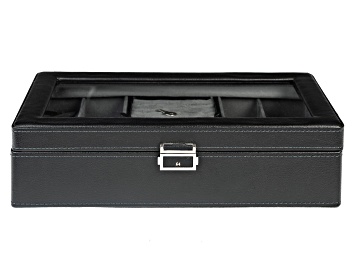 Picture of Black Lockable Jewelry Organization Box with Glass Top