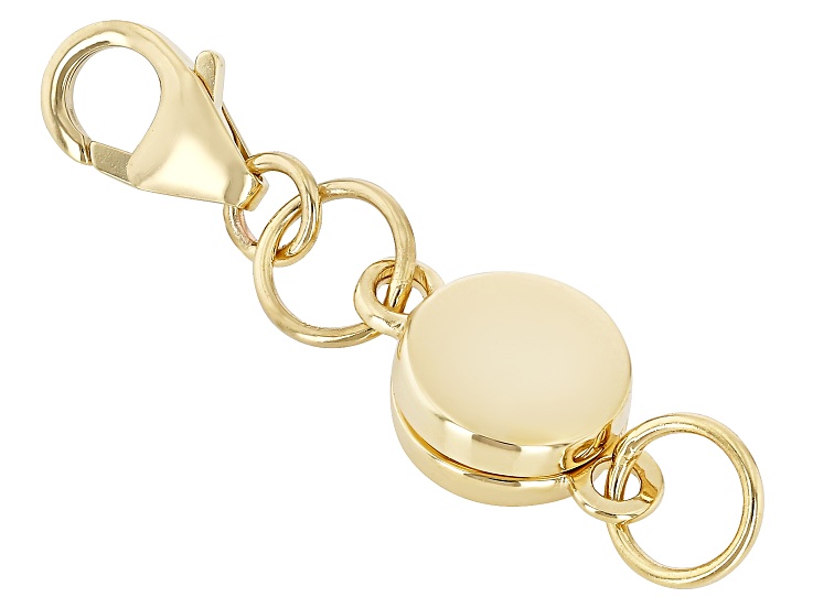 18K Yellow Gold Over Sterling Silver Round Magnetic Clasp