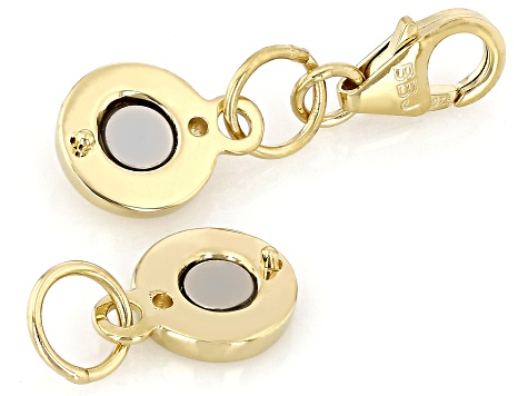 18K Yellow Gold Over Sterling Silver Round Magnetic Clasp