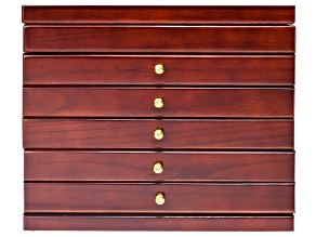 Wooden Jewelry Box with Six Layers & Mirror