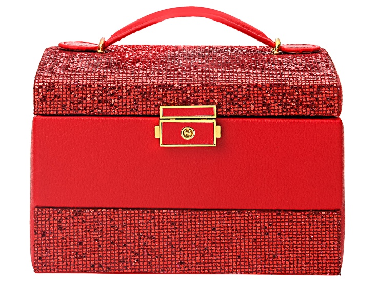 Red Sparkle Jewelry Storage Box - ACC165A | JTV