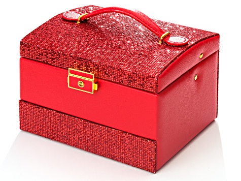 Red Sparkle Jewelry Storage Box - ACC165A | JTV