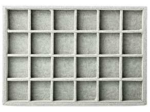 Gray Velvet 24 Compartment Display Tray