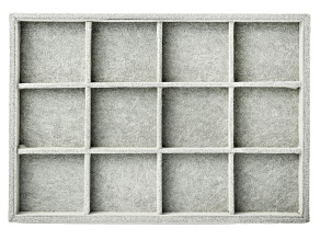 Gray Velvet 12 Compartment Display Tray