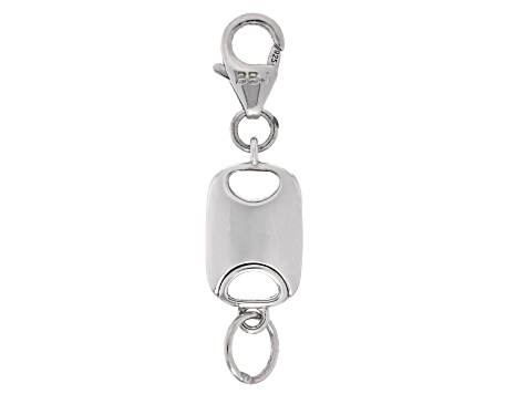 Rhodium Over Sterling Silver Flat Rectangle Magnetic Clasp