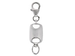 Rhodium Over Sterling Silver Flat Rectangle Magnetic Clasp