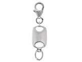 Rhodium Over Sterling Silver Flat Rectangle Magnetic Clasp
