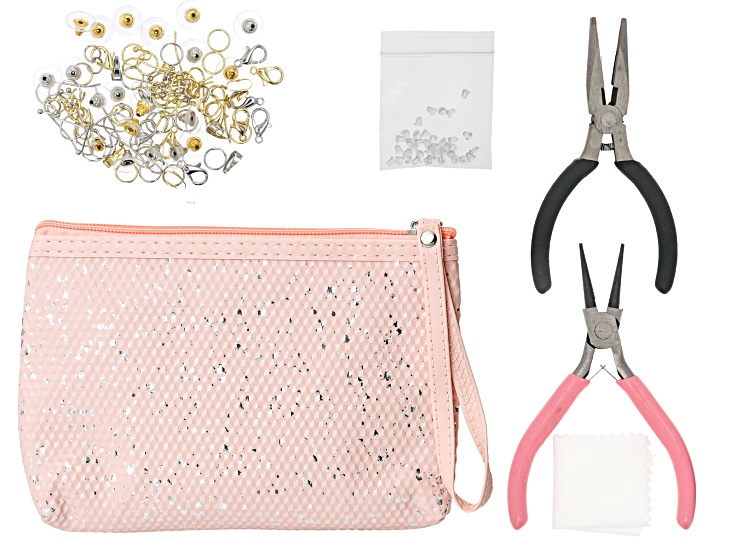 Jewelry Essential Accessory Fix It Kit with Pliers in Pink