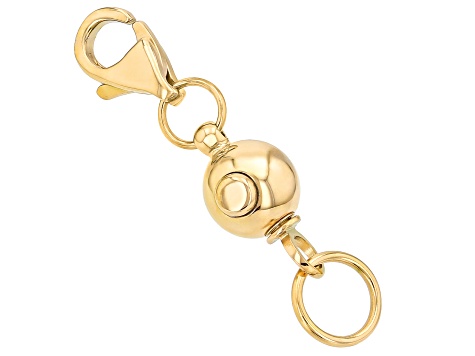 18k YG Over Stainless Steel Secure Push Button Round Clasp