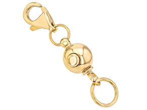 18k YG Over Stainless Steel Secure Push Button Round Clasp