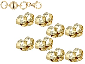 8 Piece Set of X-Large Friction Backs & Magnetic Clasp Converter in 18k Gold Over Sterling Silver