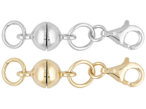 Magnetic Clasps Set 1 in 18k YG over Sterling Silver and 1 in Rhodium over Sterling Silver