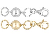 Magnetic Clasps Set 1 in 18k YG over Sterling Silver and 1 in Rhodium over Sterling Silver
