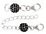 Black Spinel Rhodium Over Silver Magnetic Clasp set of 2