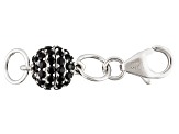 Black Spinel Rhodium Over Silver Magnetic Clasp set of 2