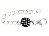 Black Spinel Rhodium Over Silver Magnetic Clasp set of 2