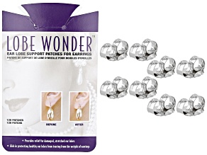 8 Piece Set of Rhodium Over Sterling Silver X-Large Friction Backs and Lobe Wonder Ear Support