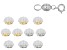 14k White Gold Magnetic Clasp & 10-piece 14k YG and Rhodium Over WG Silicone Bubble Earring Backs