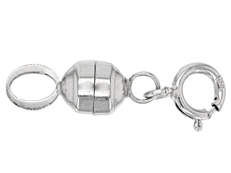 14k White Gold Magnetic Clasp & 10-piece 14k YG and Rhodium Over WG Silicone Bubble Earring Backs