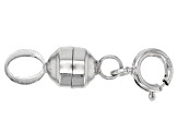 14k White Gold Magnetic Clasp & 10-piece 14k YG and Rhodium Over WG Silicone Bubble Earring Backs