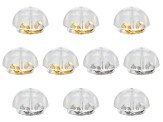 14k White Gold Magnetic Clasp & 10-piece 14k YG and Rhodium Over WG Silicone Bubble Earring Backs