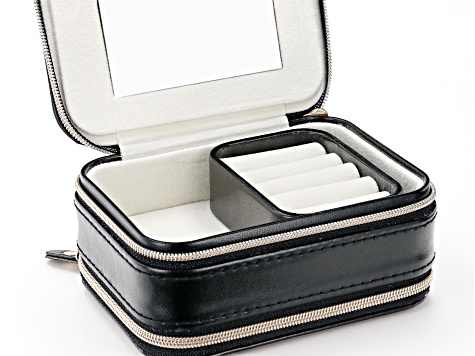 Black Double Layer Travel Jewelry Box with Jewelry Cleaning Essentials(TM) Pack of 10 Wipes