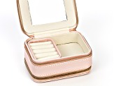 Blush Pink Double Layer Travel Jewelry Box with Jewelry Cleaning Essentials(TM) Pack of 10 Wipes