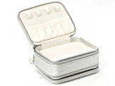 Silver Double Layer Travel Jewelry Box with Jewelry Cleaning Essentials(TM) Pack of 10 Wipes