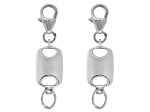 Rhodium Over Sterling Silver Flat Rectangle Magnetic Clasp