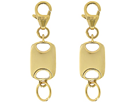 18K Gold Over Sterling Silver Flat Rectangle Magnetic Clasp Set of