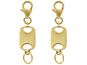 18K Gold Over Sterling Silver Flat Rectangle Magnetic Clasp Set of 2