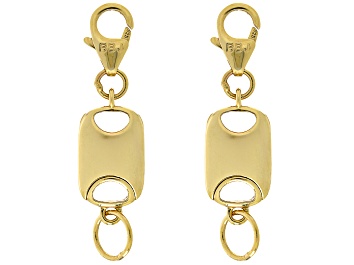 Rhodium Over Sterling Silver Flat Rectangle Magnetic Clasp