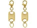 18K Gold Over Sterling Silver Flat Rectangle Magnetic Clasp Set of 2